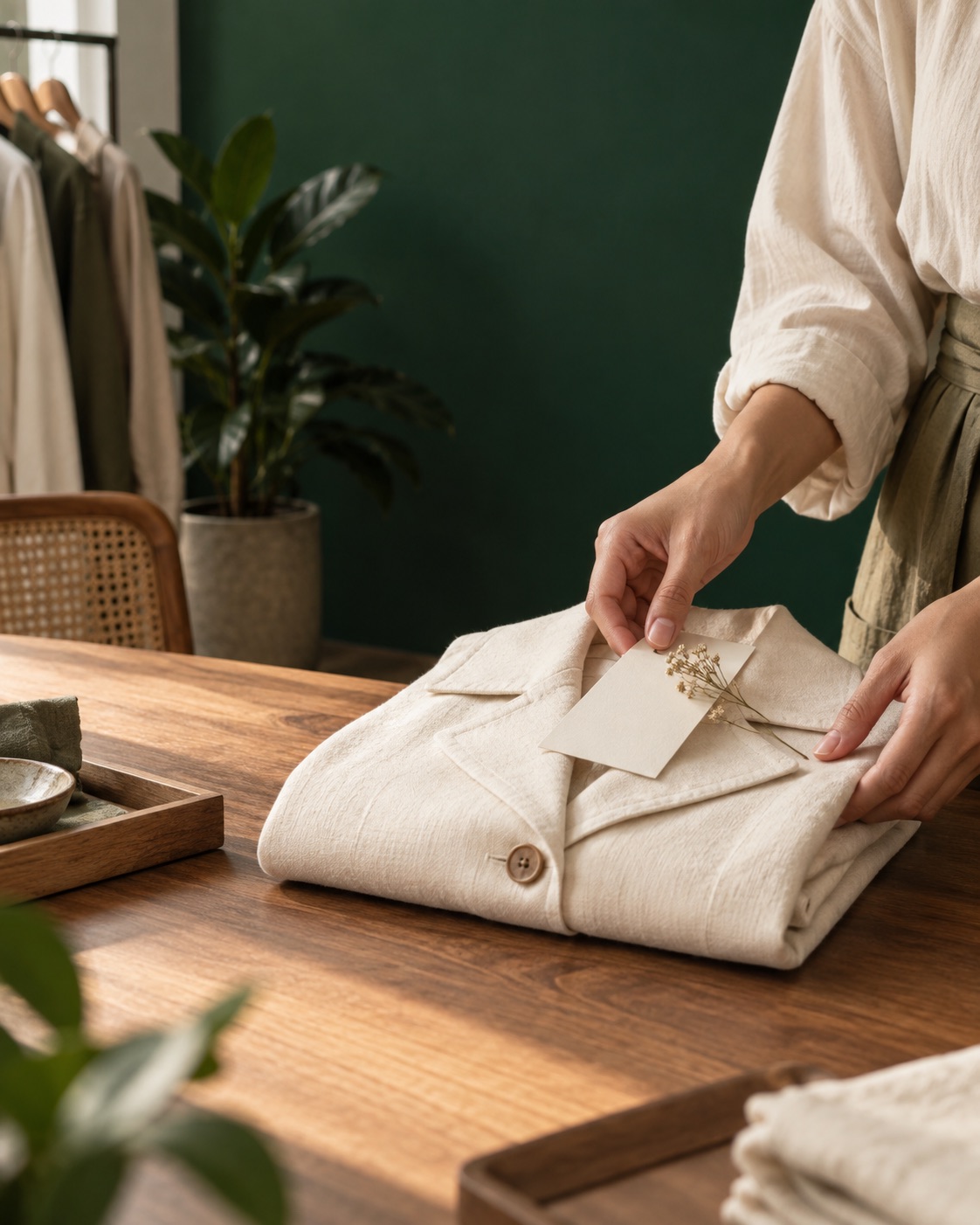 Produk fashion sedang disiapkan untuk pelanggan